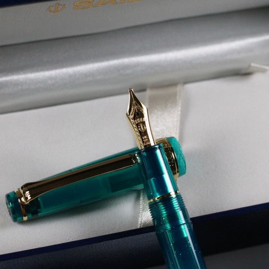Sailor Professional Gear Slim Fountain Pen Blue Green Nebula Special Edition-MS Nib